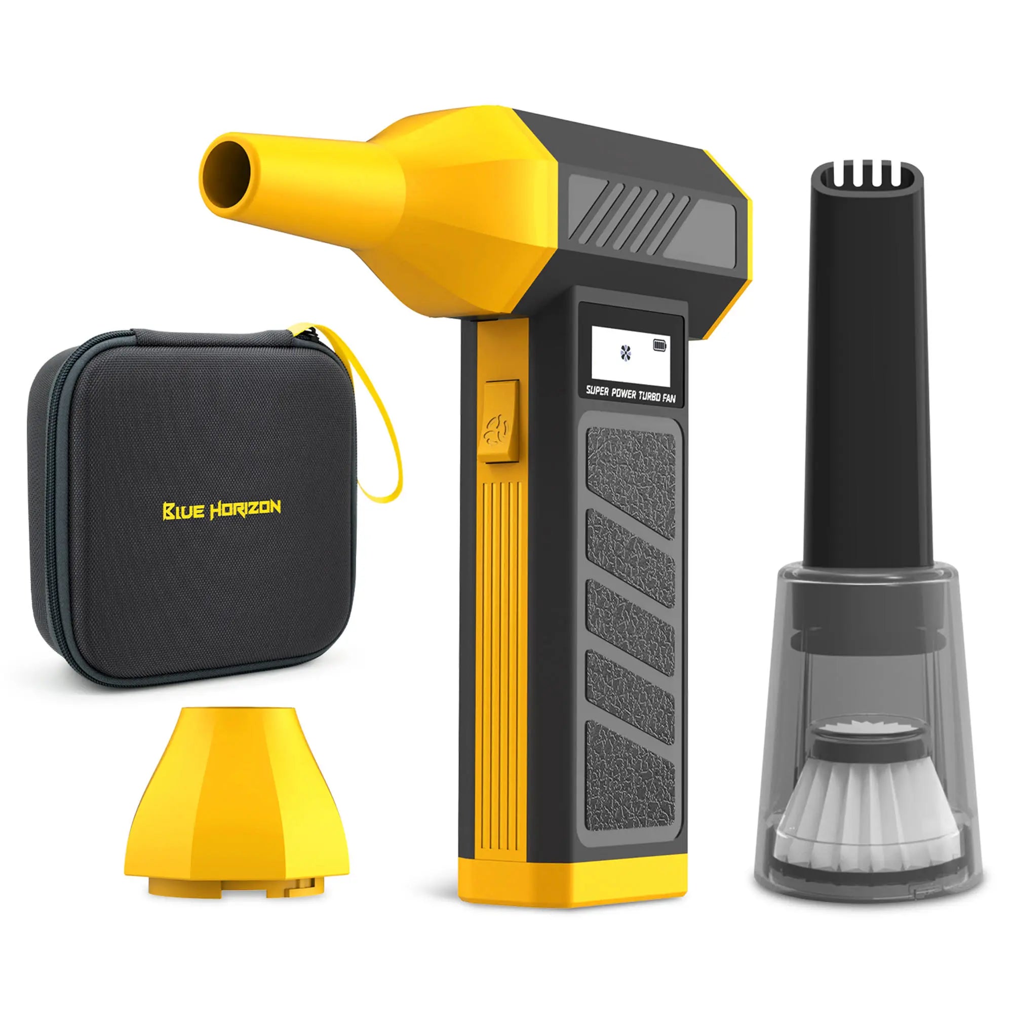 Blue Horizon 130000RPM Cordless 2-In-1 Handheld Turbo Vacuum & Jet Blower - Ultimate Cleaning Companion for Your Car, Home, and More!