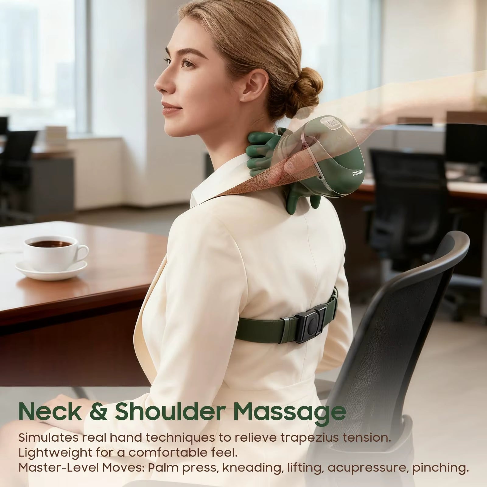 Experience Ultimate Relaxation with the Bionic Finger Wireless Neck and Shoulder Massager - Perfect for Trapezius Relief!