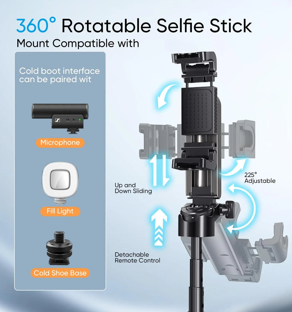 Capture Every Moment with the 2026 5-in-1 Mini Wireless Selfie Stick: Your Ultimate Vlogging Companion!