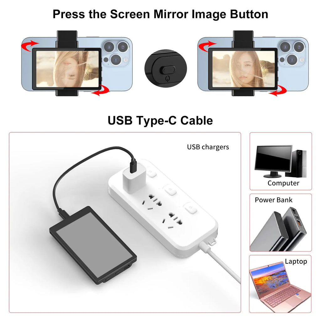 Enhance Your Selfie Game with the Ultimate Phone Vlog Monitor - Perfect for iPhone and Samsung!
